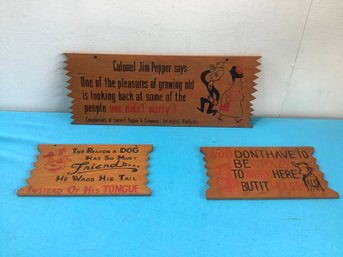 Comical Painted Quote Signs Set Of 3