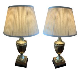 Pair Of Frederick Cooper Brass Lamps