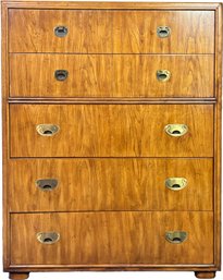 A Classic Mid Century Modern Campaign Chest Of Drawers By Drexel Furniture