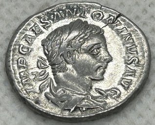 Very Fine Authentic ANCIENT ROMAN ELAGABALUS SOLID SILVER DENARIUS- 218-222 A.D.