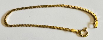 ITALIAN GOLD OVER STERLING SILVER BOX LINK BRACELET