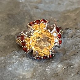 Awesome Sterling Maltese Cross 3.5 Cts Cocktail Ring Size 7 3/4