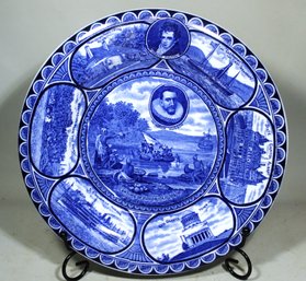 Historic Victorian Flow Blue Plate By Rowland & Marcellus Plate Hendrick Hudson