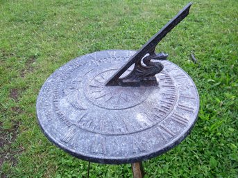 Decorative Metal Sundial On Stand - Garden Art