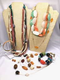 Grouping Of Orange Tone Jewelry