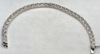Stunning Sterling Silver Bracelet With Triangular-cut CZ Stones