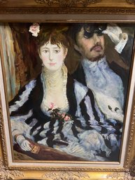 Reproduction Painting After The Famous Original By Renoir Titled 'La Loge' (Theatre Box)