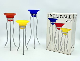 Vintage Postmodern IKEA Intervall Candle Holder Set With Original Box