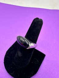 Beautiful Chunky Onyx On Sterling Band