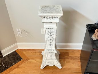 Fabulous Cast Metal White Pedestal Stand