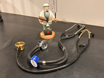 Stethoscopes, And A Handmade German Christmas Ornament - A Doctor