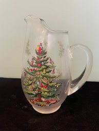 Spode Christmas Tree Glass Water Pitcher