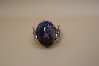 925 Sterling With Purple Stone Signed 'BBJ' Ring Size 12