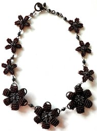 Vintage Giorgio Armani Beaded Flower Necklace