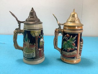 Pair Of Small Beer Steins 3