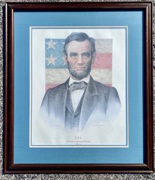 President Abraham Lincoln Lithograph, Pencil Signed Michael Gnatek