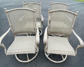 Set Of 4  Patio Chairs - Swivel And Rock