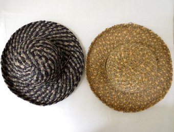 2 Vintage Liz Claiborne Women's Straw Rattan Wide Brim Sun Hats