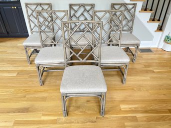 Set Of 6 Rattan Dining Chairs