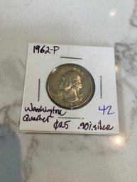 1962 P Washington Quarter .90 Silver 160