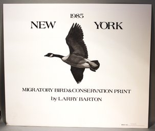 US STAMP AND ARTIST SIGNED PRINT MIGRATORY BIRD 1985 NEW YORK BY LARRY BARTON