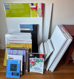 Art Supplies: Mostly New Canvases & Pads (Over 40 Pieces)