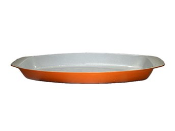 Orange Enameled Cast Iron Elongated Bakeware Dish