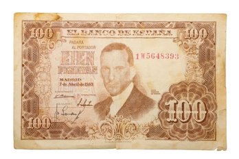 1953 Spain Madrid 100 Pesetas Banknote