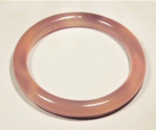 Vintage Rose Quartz Carved Hard Stone Bangle Rarcelet