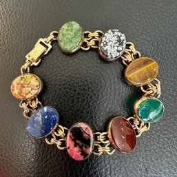 Beautiful Gold Filled Bracelet ~ Jade, Unakite, Tigers Eye, Rhodonite & More