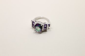 Sterling Silver Mystic Topaz Ring Size 7.25