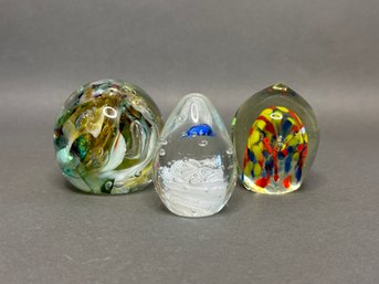 A Selection Of Beautiful Art Glass Paperweights