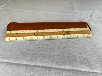 Keuffel & Esser Co. Paragon Chain Scale Ruler In Leather Case