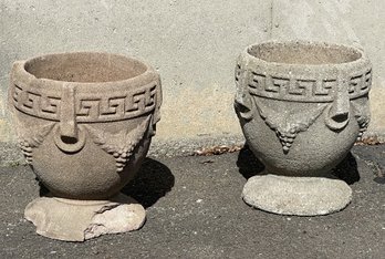 Pair Of Concrete Urn Planters