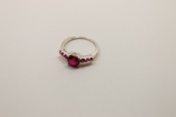 Sterling Silver Ruby Ring Size 8.75