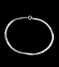 Vintage Sterling Silver Small Herringbone Bracelet