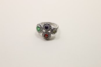 Sterling Silver Crystal Ring Size 8