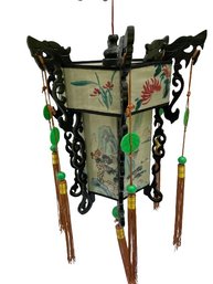 Chinese Silk And Wood Lantern