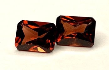 3 Carat ----- 8x6mm Radiant Cut GARNET Matched Pair Loose Gemstones