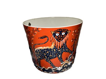 Fitz & Floyd 1975 Large Red Jungle Lion Jardiniere