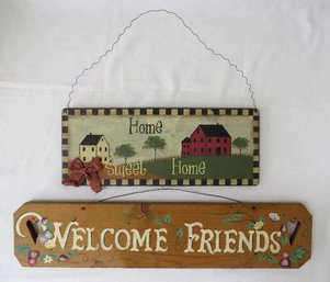 2 Wooden Country Decorating Sign