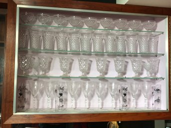 Over 40 Piece Lot Of Vintage Miscellaneous Glasses - Hobnail - Etched - Screened - ALL FOR ONE BID - NICE !