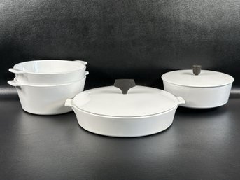 A Grouping Of Gorgeous All-White Corning Ware With A Mid-Mod Vibe, Centura Collection