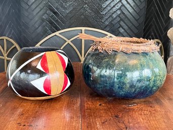 A Pairing Of Art Ceramic Vases Signed Schneck