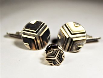 Georg Jensen Sterling Silver MCM Cufflinks And Tietack