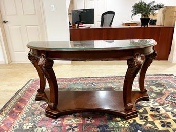 Fantastic Console Table With Scrolled Foliate Carved Legs