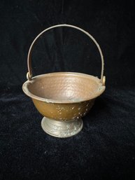 Rustic Brass Basket With Hinged Lid