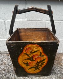 Vintage Asian Handpainted Rice Bucket