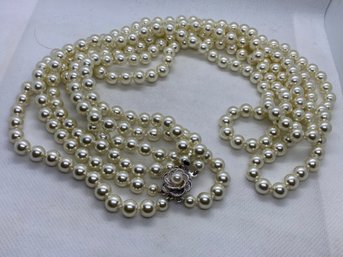 Massive Vintage Camrose & Kross Multi-strand Pearl Necklace- Jackie Kennedy Collection