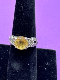 Citrine On Sterling Setting